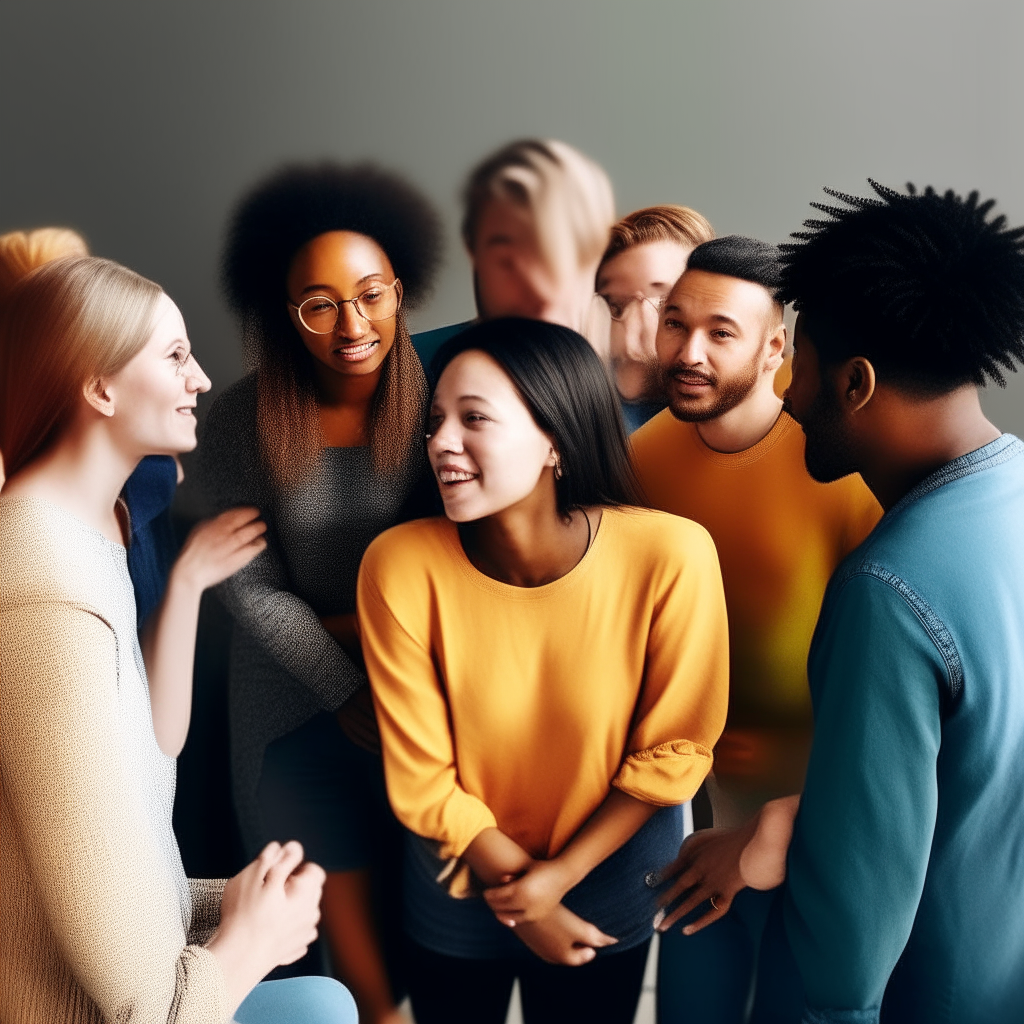 Image of a diverse group of people interacting: Emphasizing their interest in understanding personality across cultures.