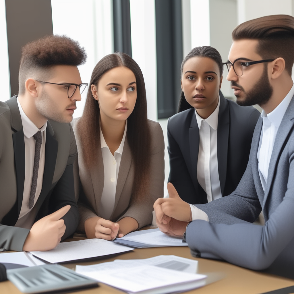 a diverse group of young interns listening intently to a real estate mentor explain title insurance