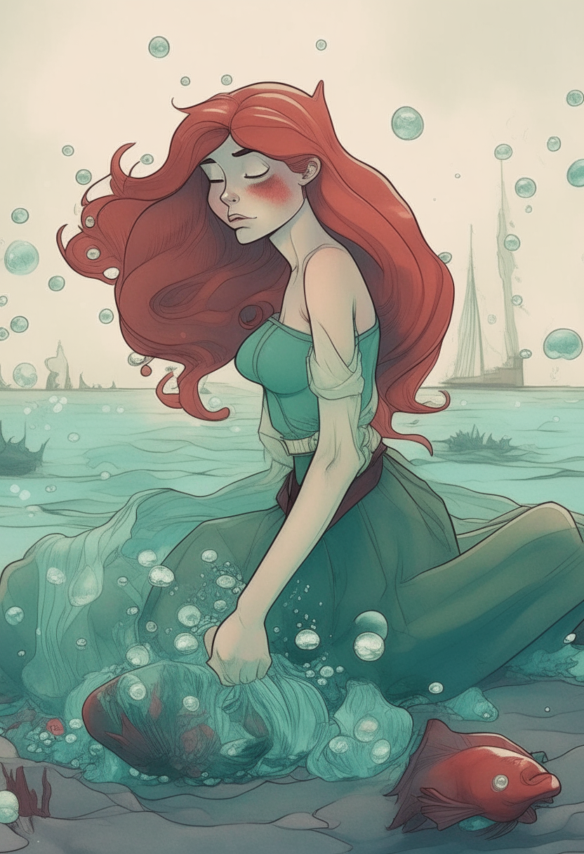 Ariel was polluted in the sea