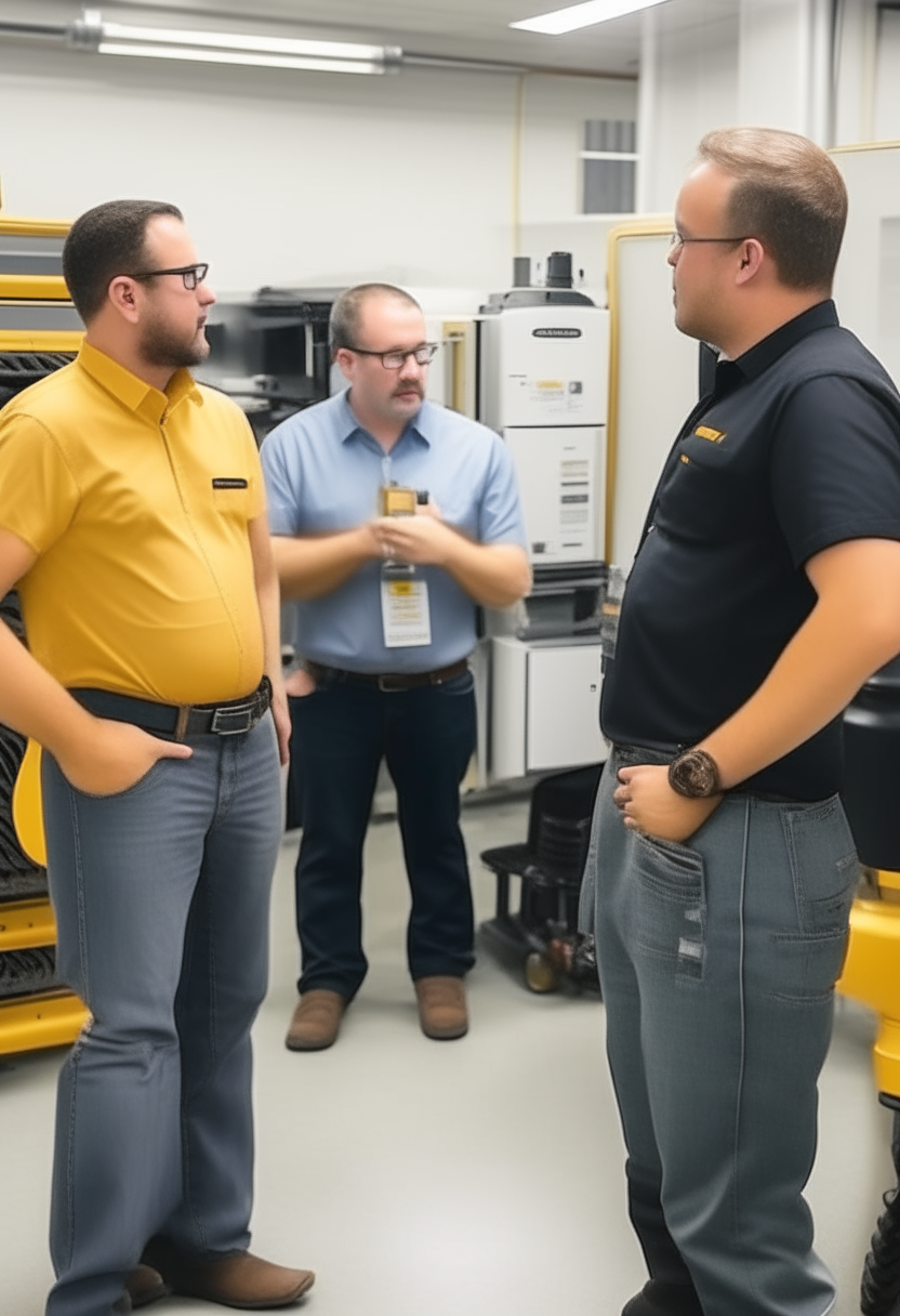 The manager talks about the advantages of the equipment