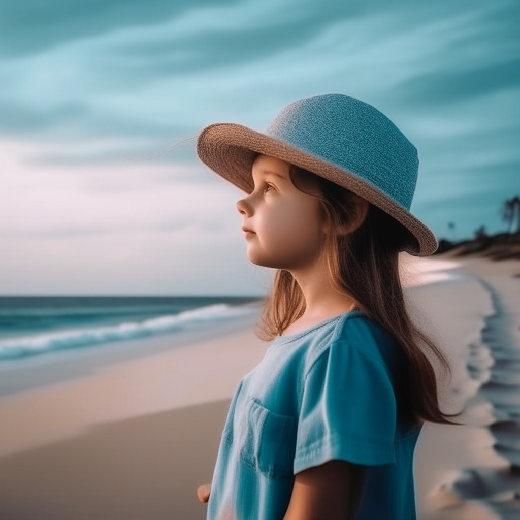 The girl looks forward to more beach trips in the summer