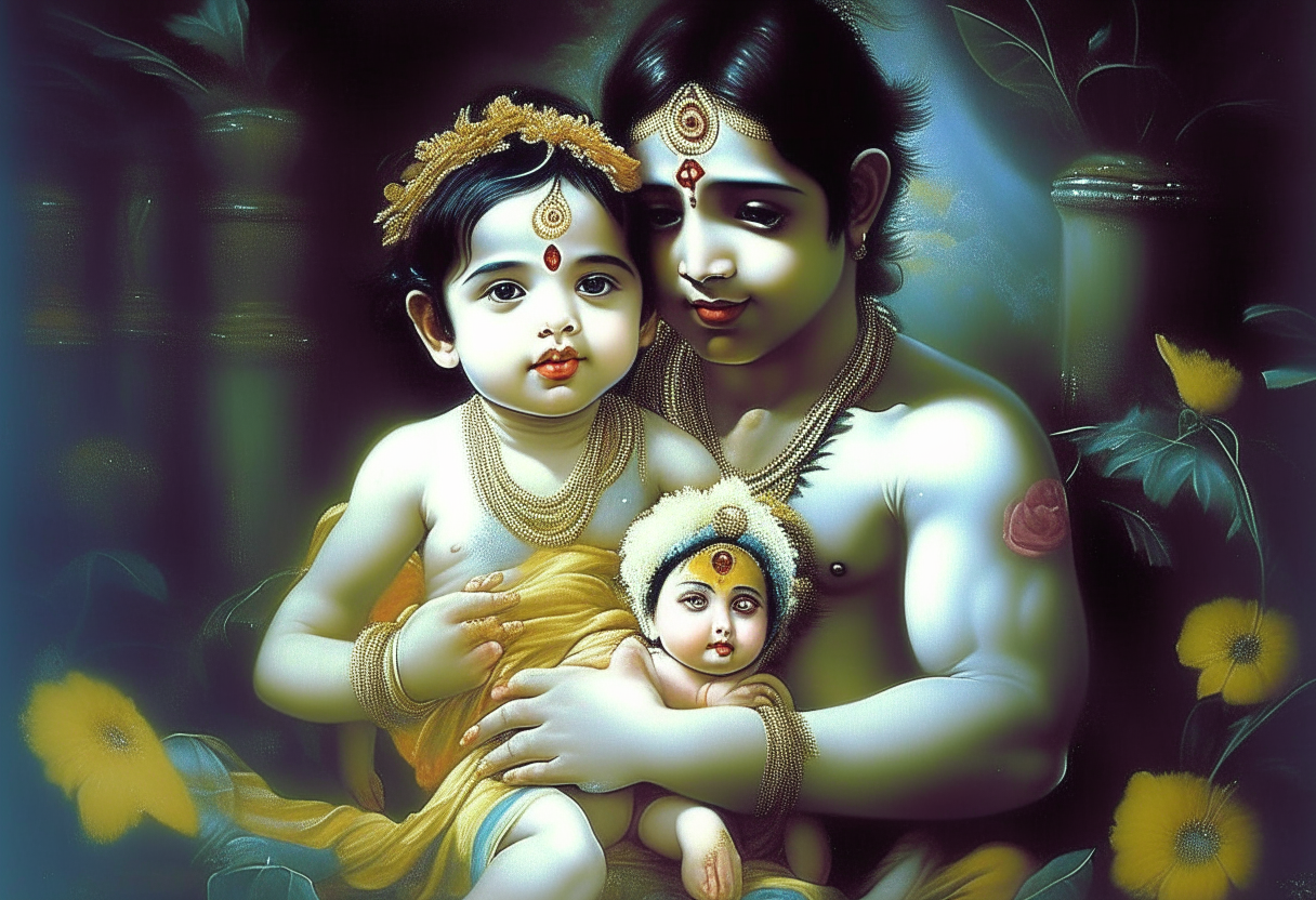 Lord Shri Krishna picked up a beautiful child with his hands and saved it but there should not be any attractive part of it except the body.