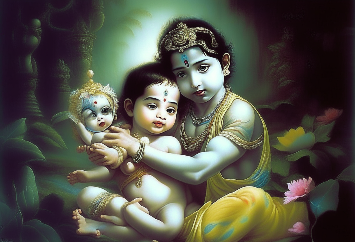 Lord Shri Krishna picked up a beautiful child with his hands and saved it but there should not be any attractive part of it except the body.
