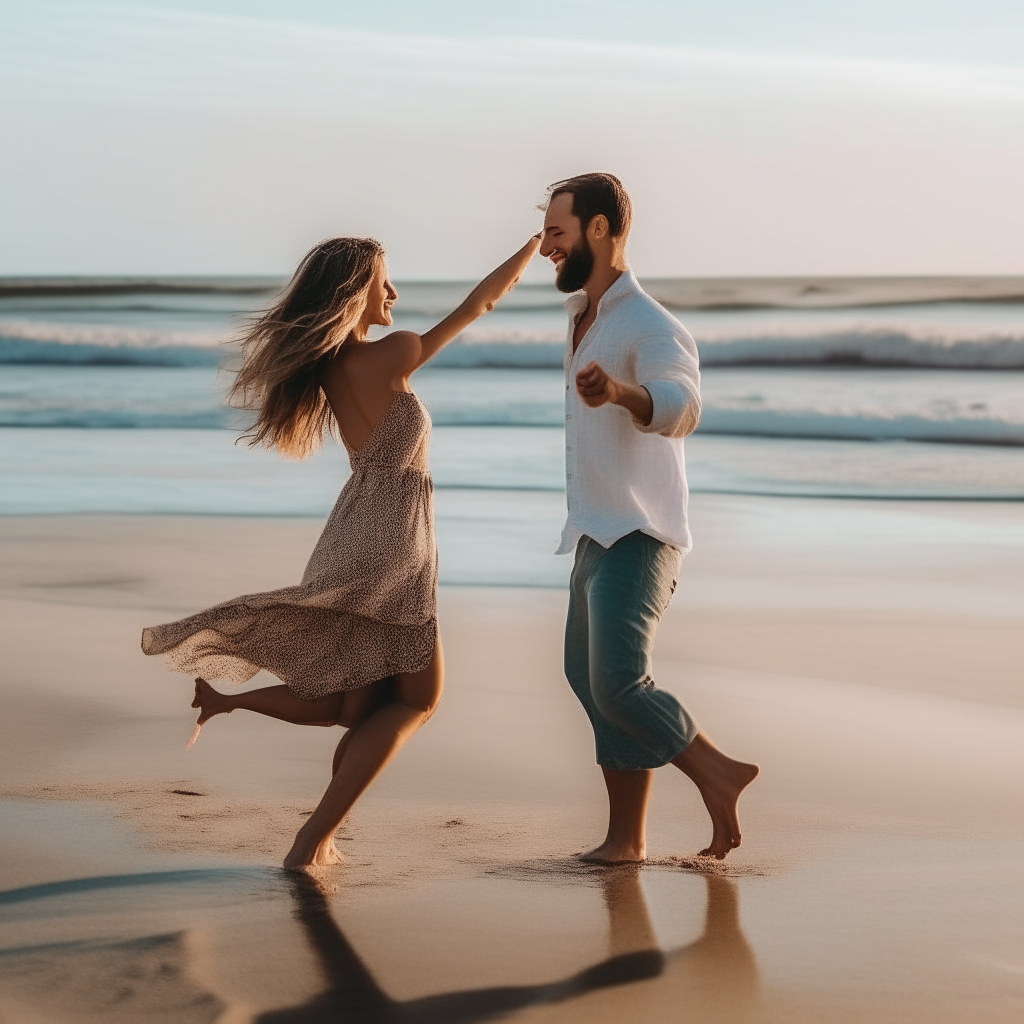 couple dancing on the beach