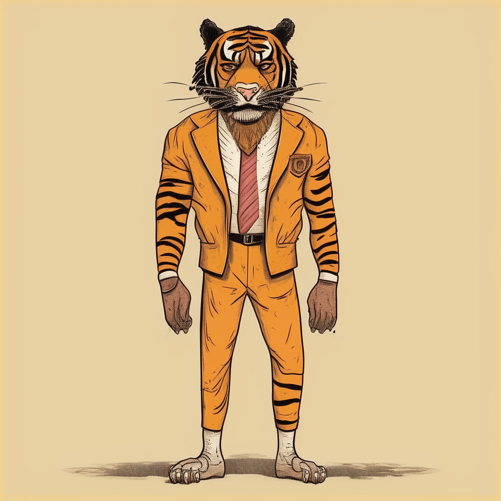 tiger man standing