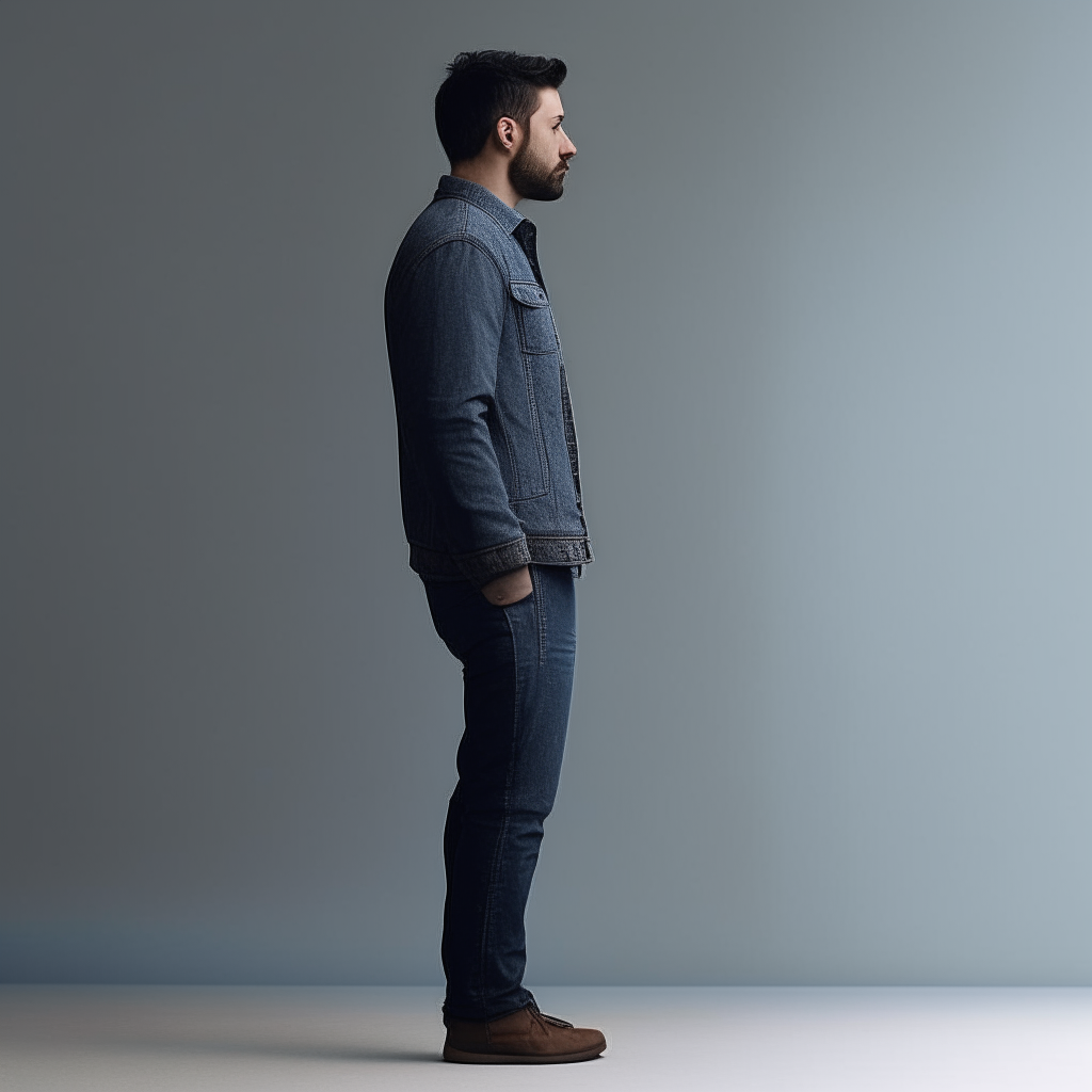 Man standing  sideways