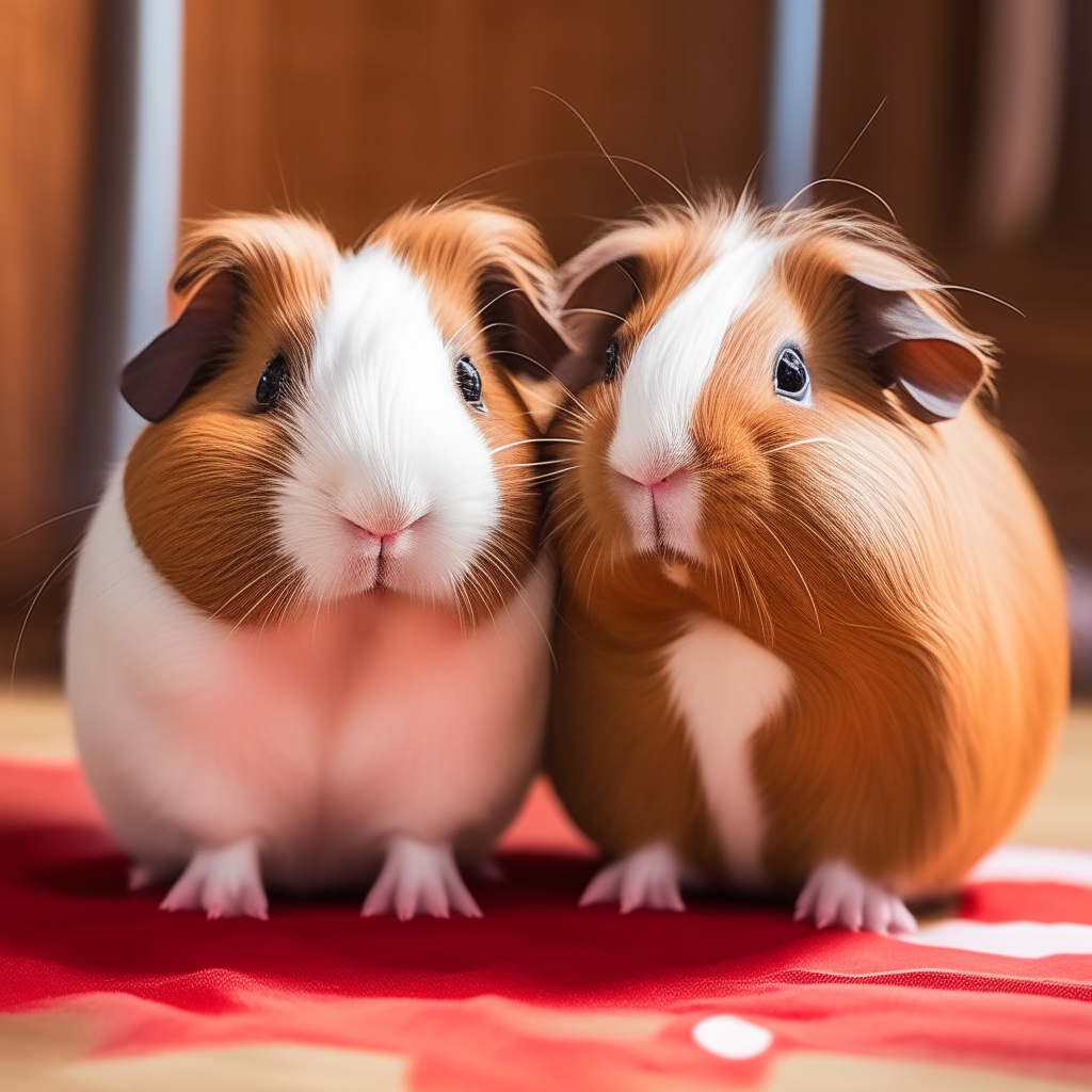 two guinea pigs love hearts


