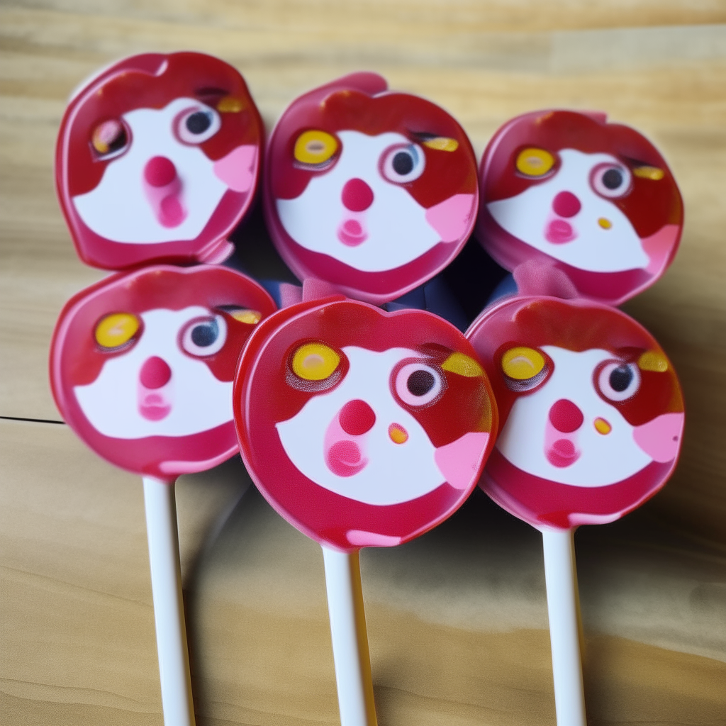  love hearts lollies with guinea pig faces



