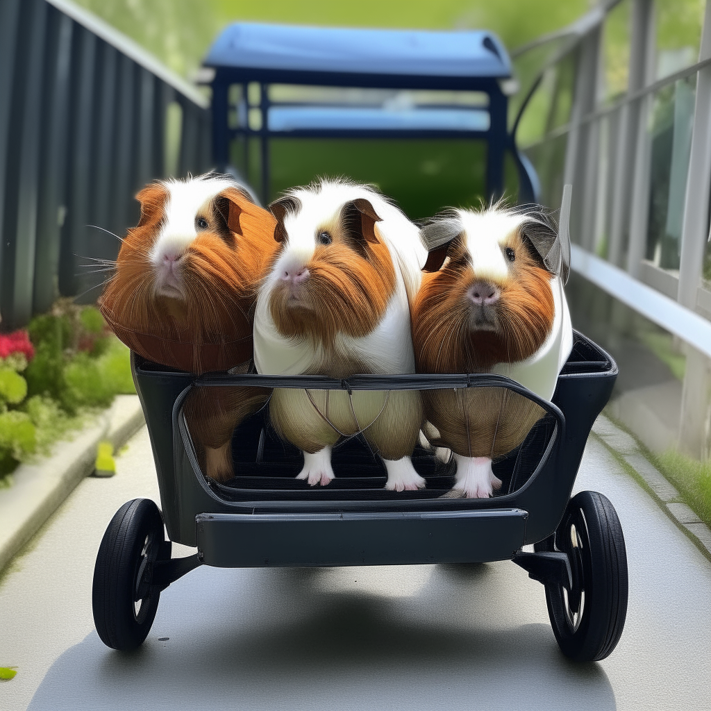 guinea pigs in a pram






