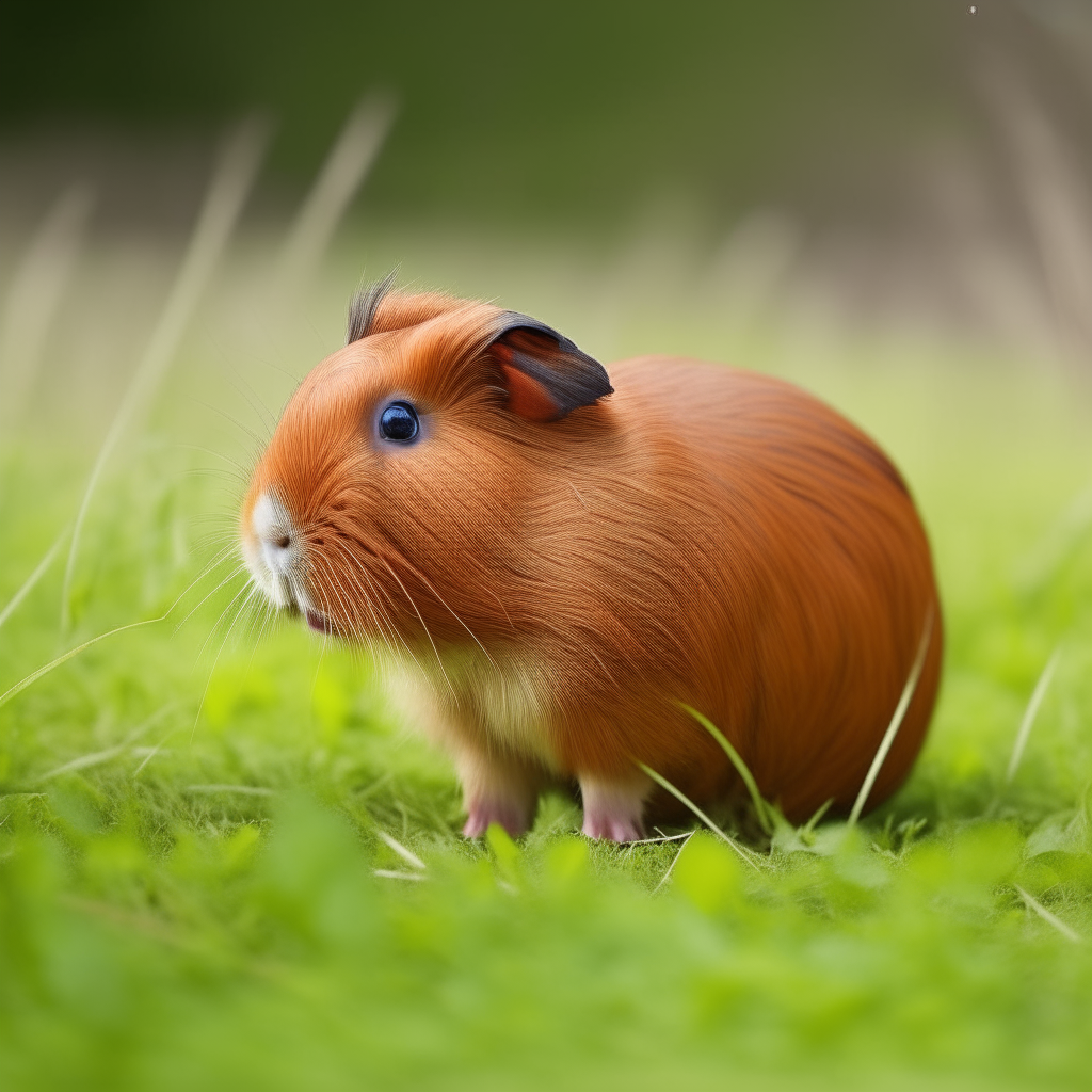 a guinea pig walking on  on grass 