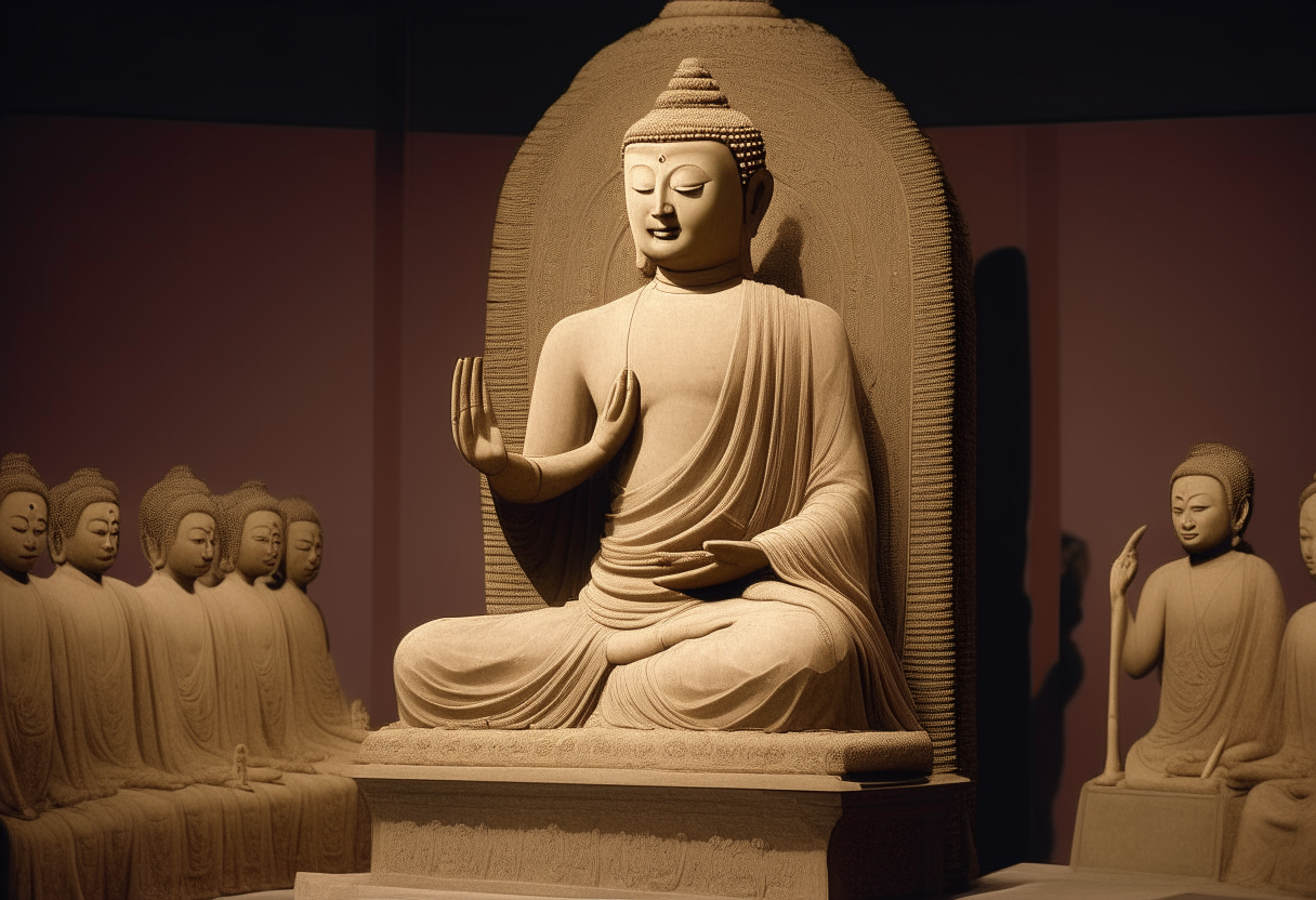 The Buddha giving a sermon