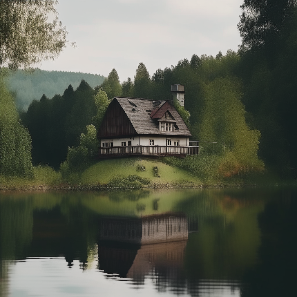 house near a lake