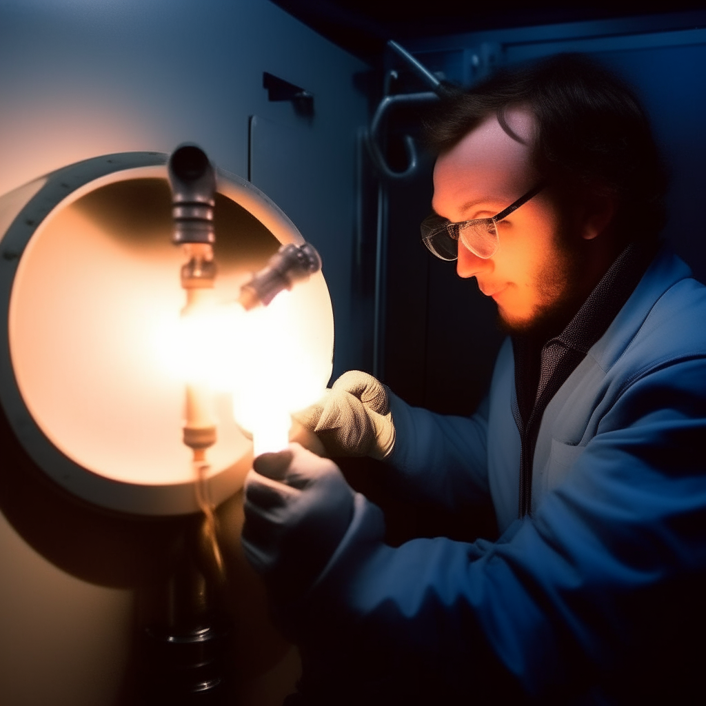 A haunting scene of scientists opening the gas-filled chamber to find gruesome and shocking results inside.