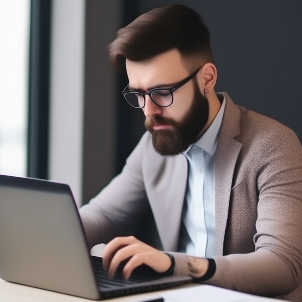 man who work in is laptop