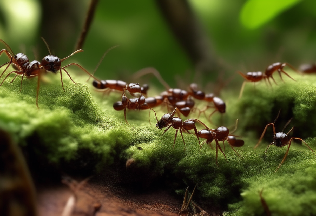 In a lush forest, there lived a colony of ants full of diligence.