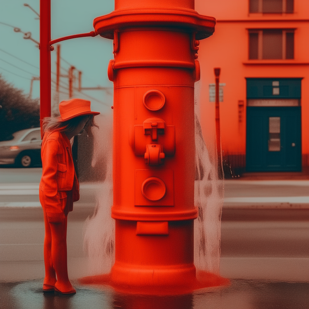 album art featuring a woman covering her face in front of an orange fire hydrant dancing to a trap beat