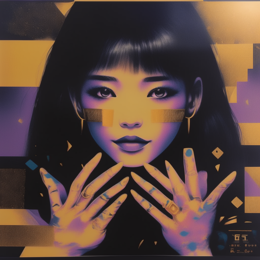 Album cover for an experimental Loli cassette from the 1980s, featuring colorful geometric shapes and Japanese characters