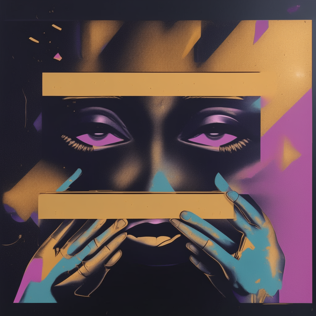 Album cover for an experimental lofi cassette featuring geometric shapes and katakana script against a multicolored backdrop