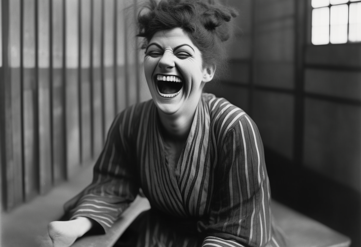 Laughing woman lunatic asylum 