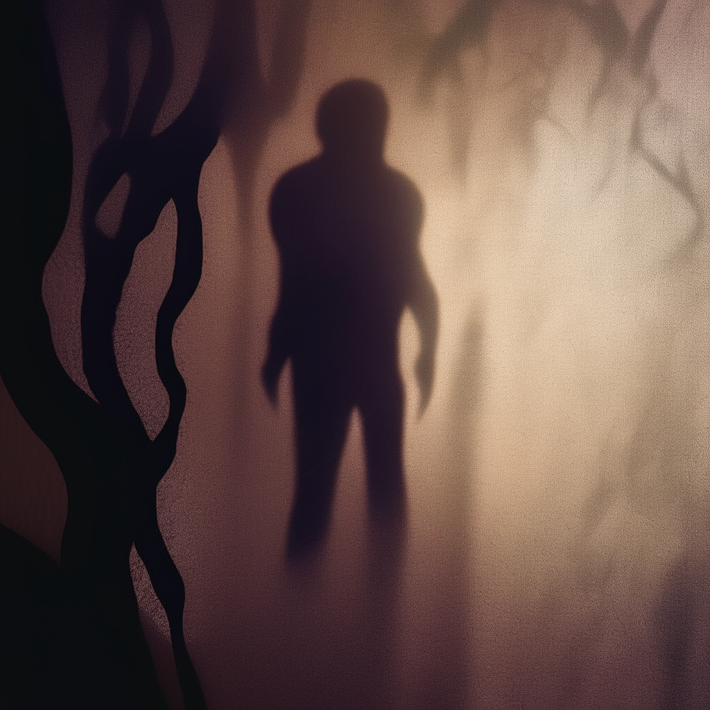 Album cover featuring the shadow person among trees