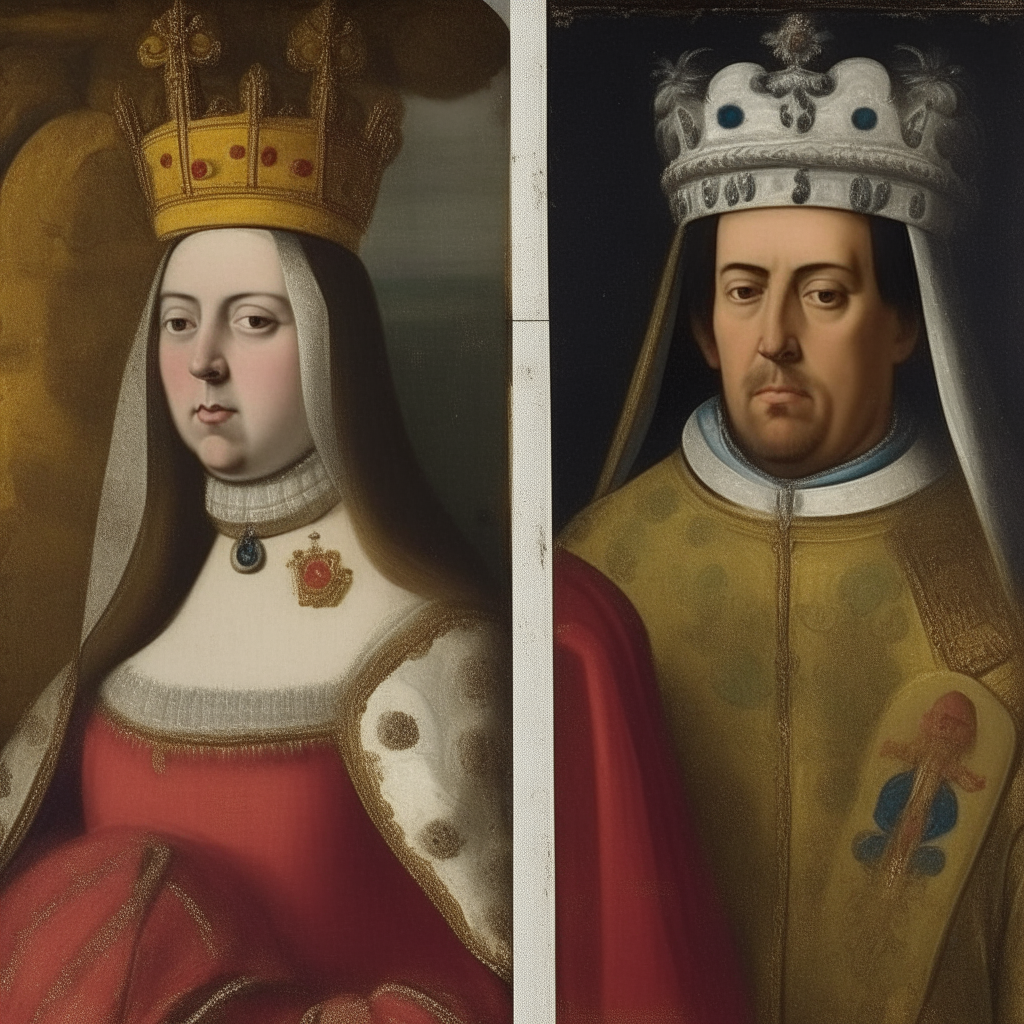 Portraits of Ferdinand II of Aragon and Isabella I of Castile, the Catholic Monarchs of Spain