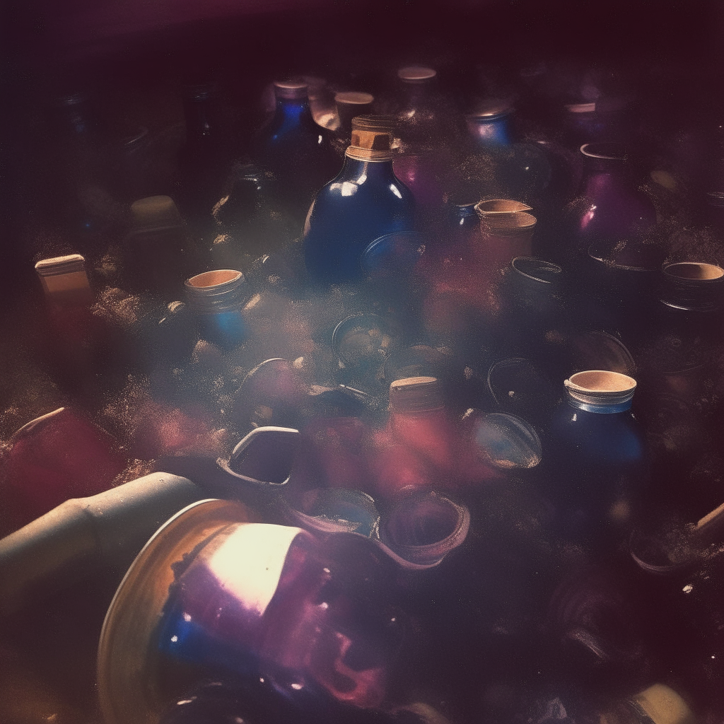 A planet's night sky filled with swirling star bottles
