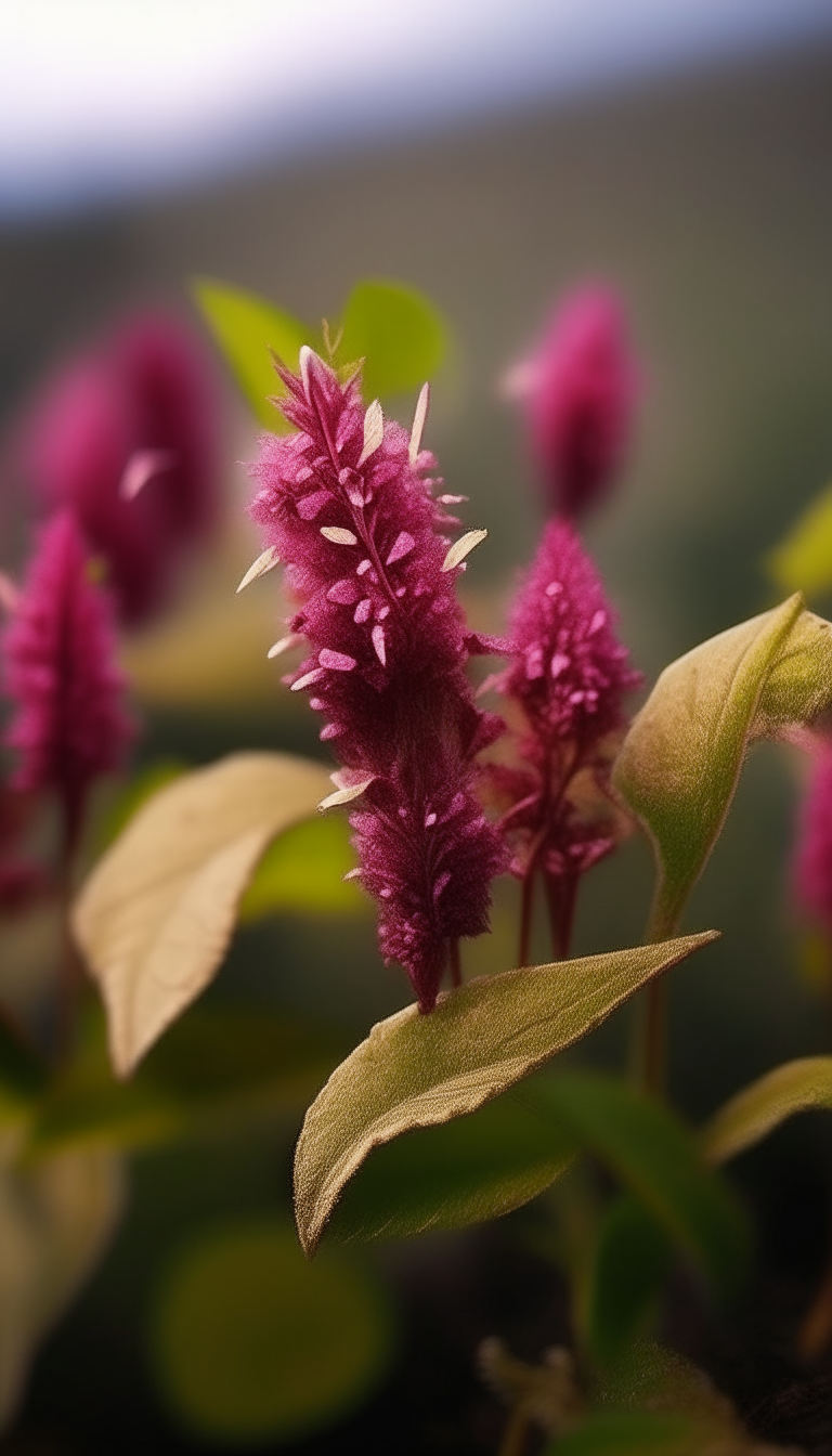 bifrost amaranth the everlasting blossom, unfading and unwilting, set in a mythical and timeless environment. --no depth of field