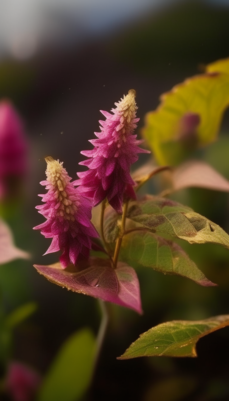 bifrost amaranth the everlasting blossom, unfading and unwilting, set in a mythical and timeless environment. --no depth of field