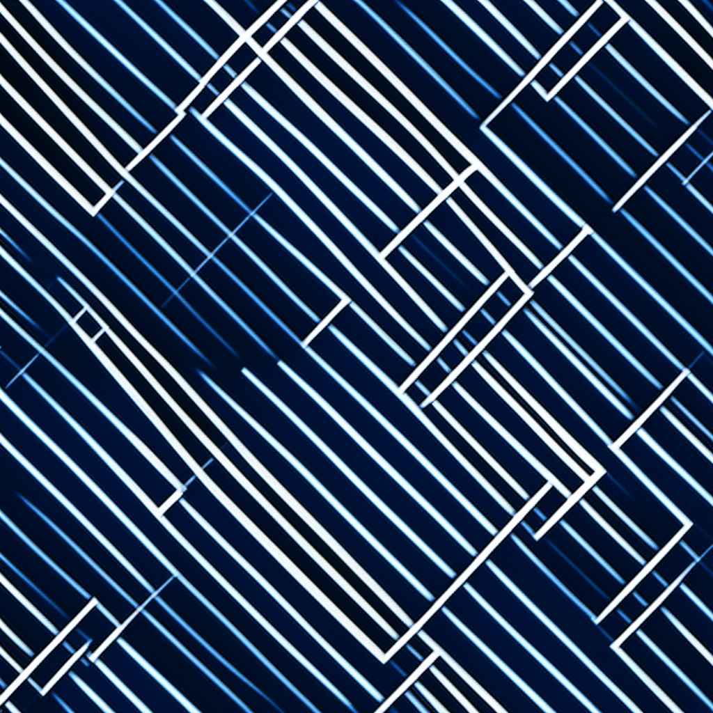 A very dark fluorescent blue background with thicker diagonal white lines spaced evenly across the square canvas in a modern style. The image is suitable for fabric printing.