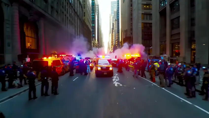 A car explodes in new york city