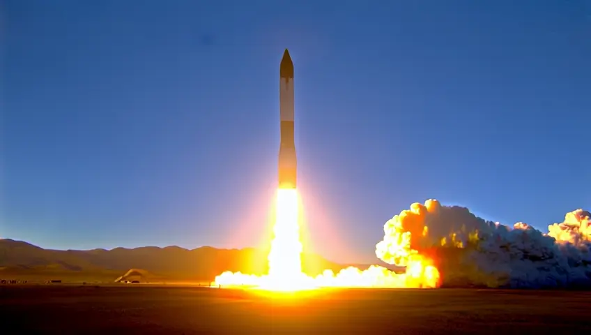 Rocket launch and entering in space