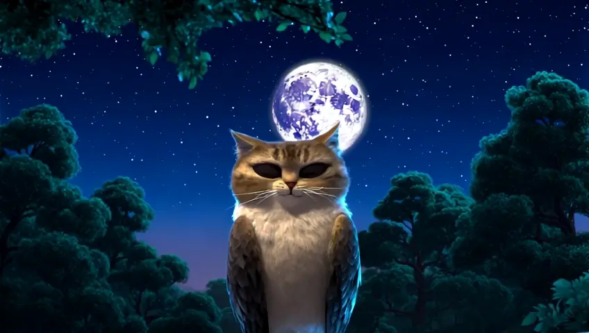 owl head on cat body