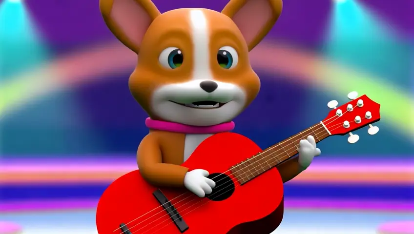 cartoon beautiful dog playing guitar

Seed: