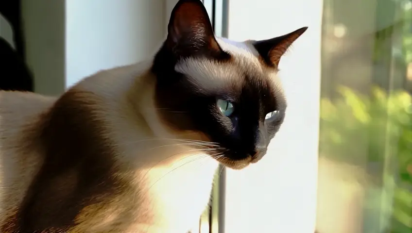 a Siamese cat sitting