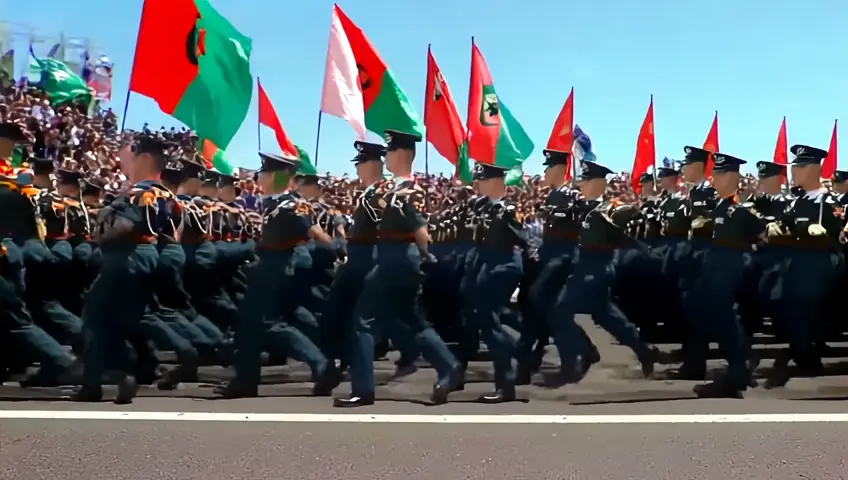 parade algerian soldiers