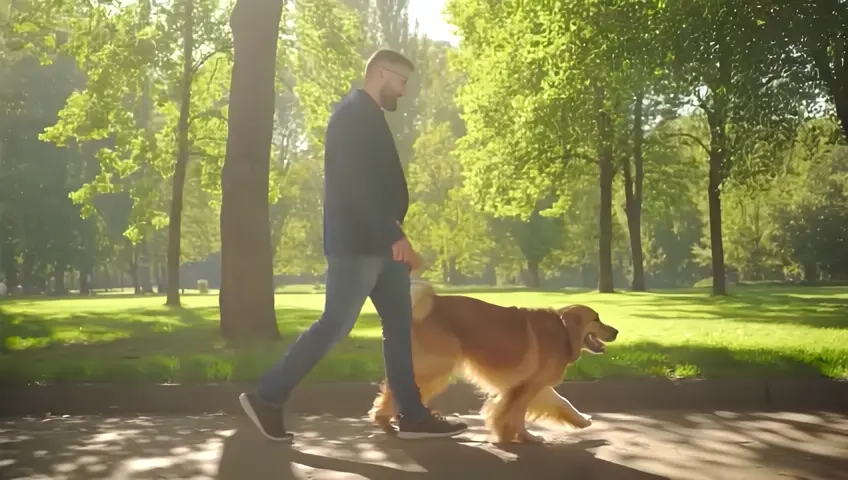 Marco walk with dog