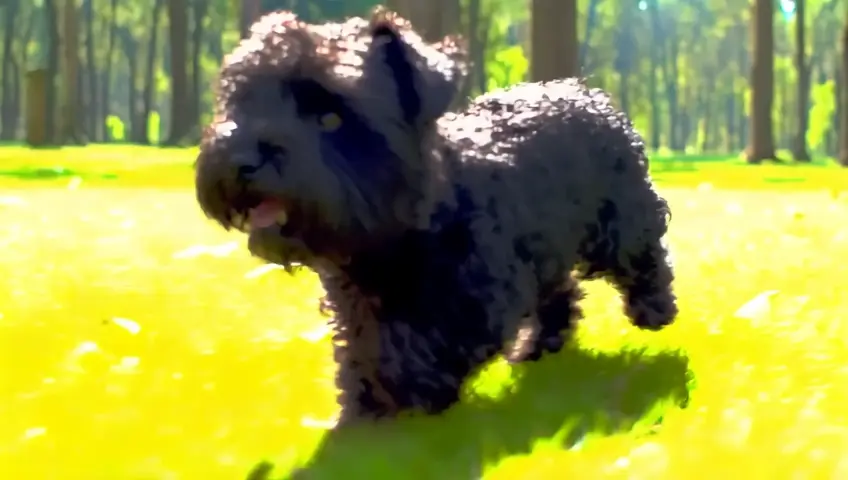 Scottish terrier playing in park