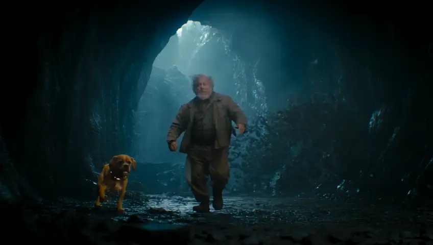 **The Fight in the Dark Mine**

**Two Heroes:**
Uncle Henry, weather-beaten face, calm demeanor, sturdy work clothes. Toto, humanoid stance, dog paws, shimmering collar.

**Villain:**
The Wicked Witch of the West – sinister figure, bony face, black cloak, pointed hat, green glowing eyes.

**Setting:**
Dark tunnels, crumbling beams, dripping walls. Bats flit through the gloom. Eerie silhouettes flicker through fissures in the earth.

**Physics Effects:**
Uncle Henry opens secret passages, Toto's collar generates protective shields. The Witch unleashes a swirling mist that envelops the heroes. Magic makes the mine tremble.

**Action:**
The Witch blocks the exit – Henry finds a secret tunnel. Toto activates his shield, confusing the Witch. Henry releases beams, causing the mine to collapse. The heroes escape, the Witch is trapped.

**Camera:**
Unreal Engine style. Close-ups of Toto's agile movements, wide shots of the collapsing mine. Sparks fly, slow motion captures Henry's precise blows.

**Style:**
Epic, dark, gripping.

**Lighting:**
Flickering light through fissures, deep shadows.

**Atmosphere:**
Menacing, claustrophobic.
