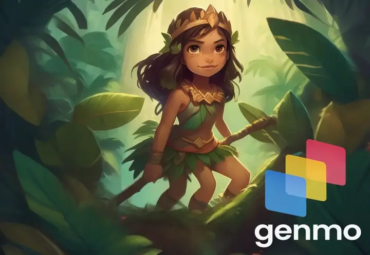 Depict the youngest princess' journey into exile, highlighting her resilience and resourcefulness as she survives in the jungle. Show her crafting fans out of leaves and gradually honing her skills.