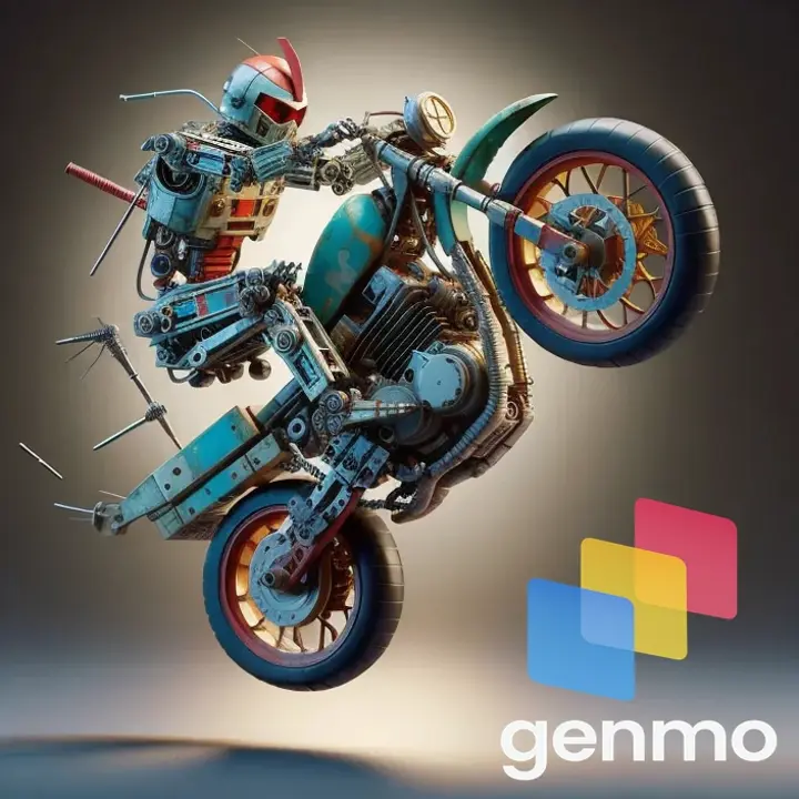 a motorcycle that is flying through the air