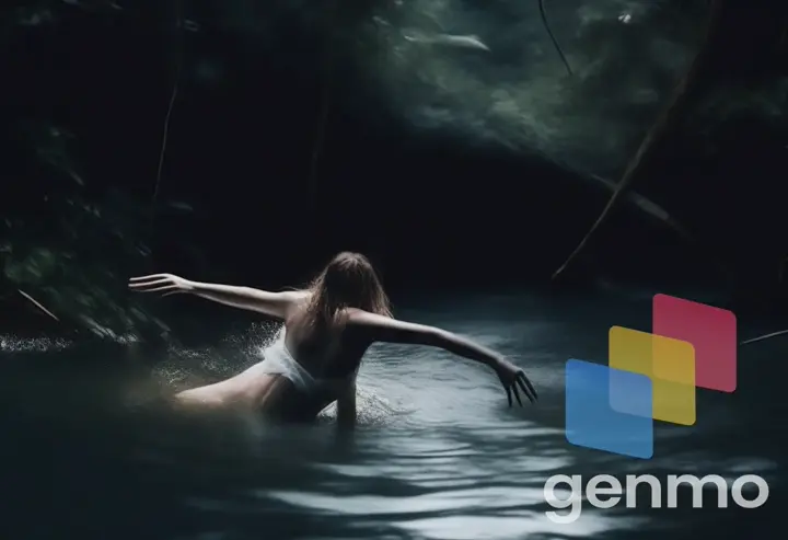 white_bikini_woman_descending_to_drown_or_commit_suicide_in_a_dark_water_river_located_in_the_jungle