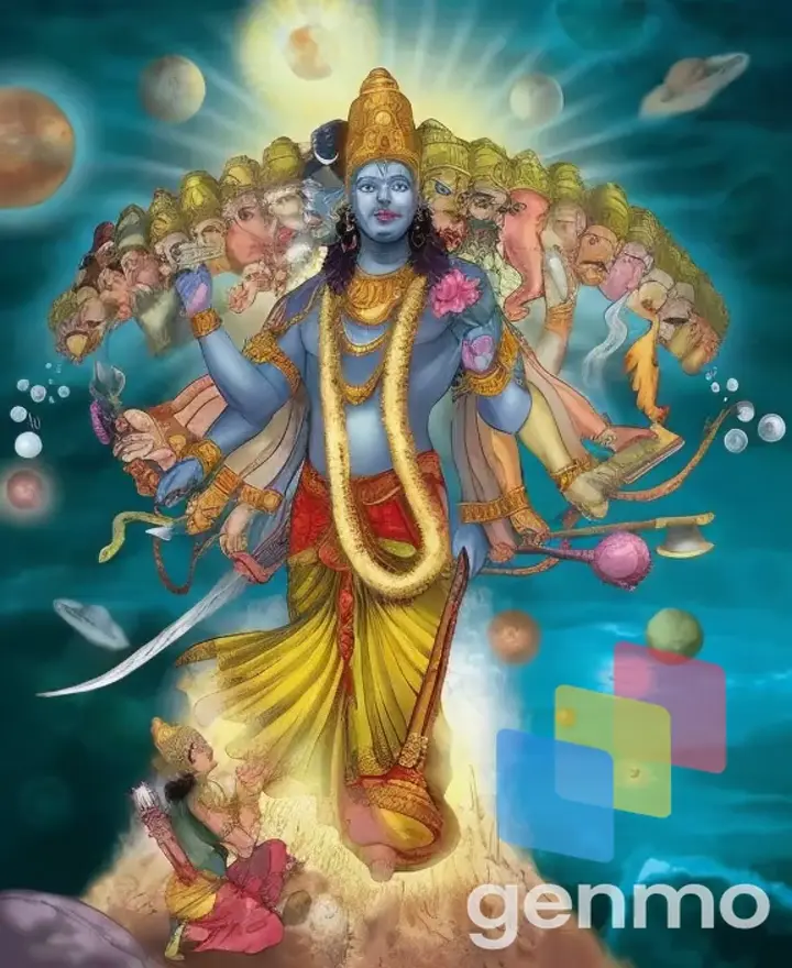 a painting of a god with many avatars