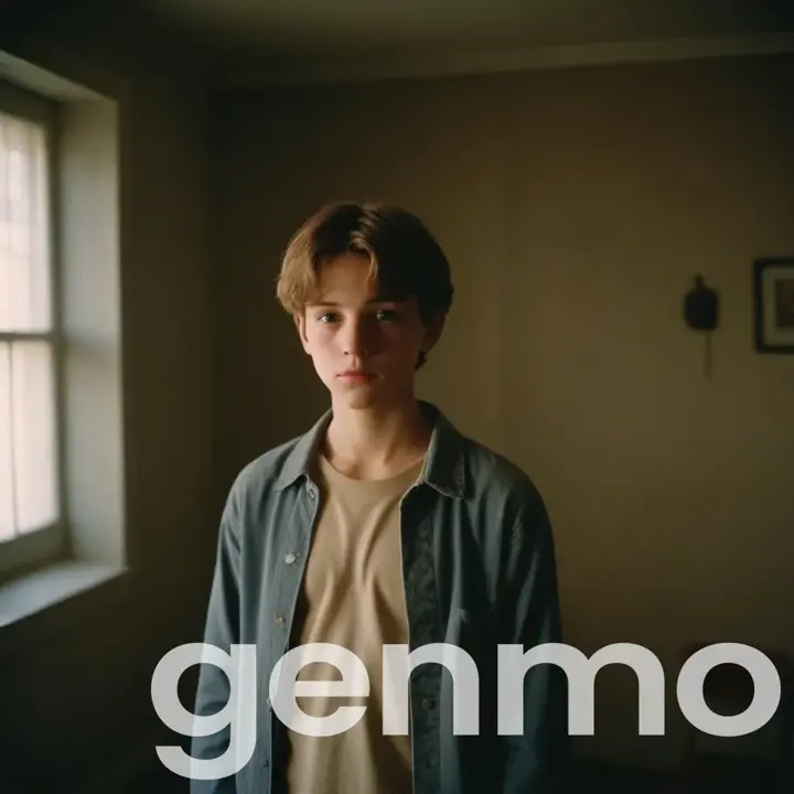 a young man standing in front of a window. Hyper realistic, move like, cinematic view.