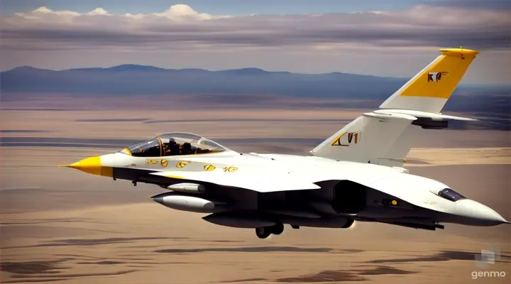 "Join us on a journey to discover the beauty of the Kowsar Fighter Jet, featuring a timeless white design adorned with dynamic yellow highlights."


"Don't miss out on this video to witness the grace and power of the Kowsar Fighter Jet as it soars through the skies, its white body gleaming with yellow accents."


//KOWSAR IRAN JET REALISTIC 16:9