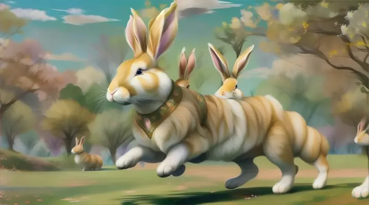 sky, rabbit, nature, cloud, organism, grass, fawn, plant, terrestrial animal, rabbits and hares, 3d animation| deformity, multiple charcters