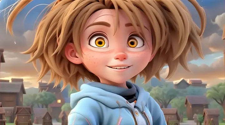 Ziah and Bunny, the rabbit walking side by side, 3d animation