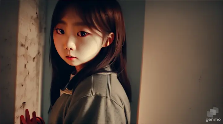 korean rich girl Girl is in the room this is a horror scene Girl is very afraid The room shakes violently 