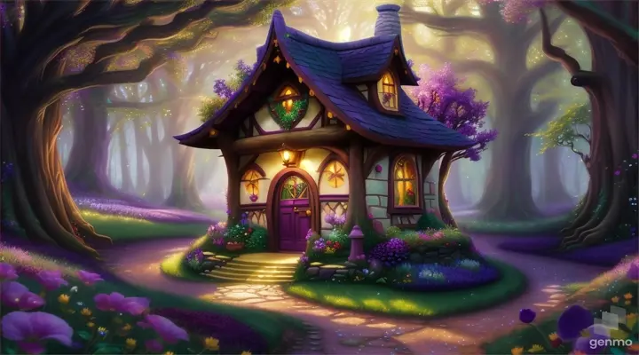 **Paragraph 1: Setting the Scene**

In the heart of the enchanted forest, where the sunlight danced through the emerald leaves, there stood a quaint little fairy house nestled among the towering trees. The house was adorned with petals of every hue, creating a mosaic of colors that seemed to shimmer in the gentle breeze. A small winding path led up to the front door, which was painted in vibrant shades of purple and gold, welcoming all who dared to venture into the realm of the fairies.

