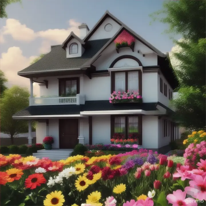 House fully flowers dectotated