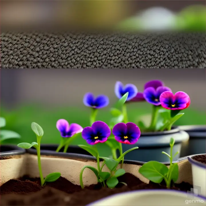 Dancing pansies in pots